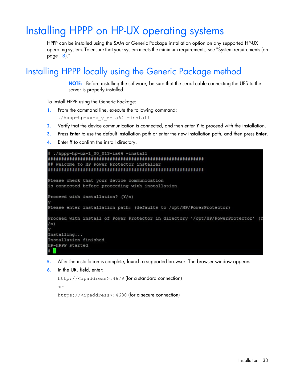 Installing hppp on hp-ux operating systems | HP Tower Uninterruptible Power System User Manual | Page 33 / 137