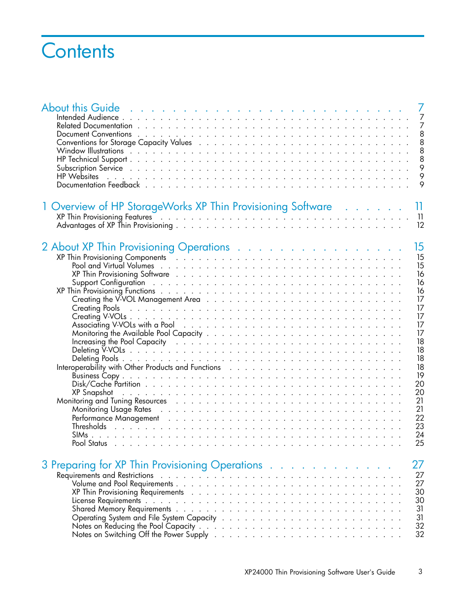 HP XP20000XP24000 Disk Array User Manual | Page 3 / 66