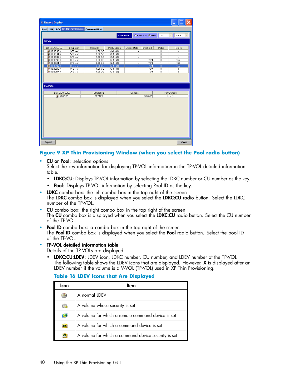 Ldev icons that are displayed | HP XP20000XP24000 Disk Array User Manual | Page 40 / 66
