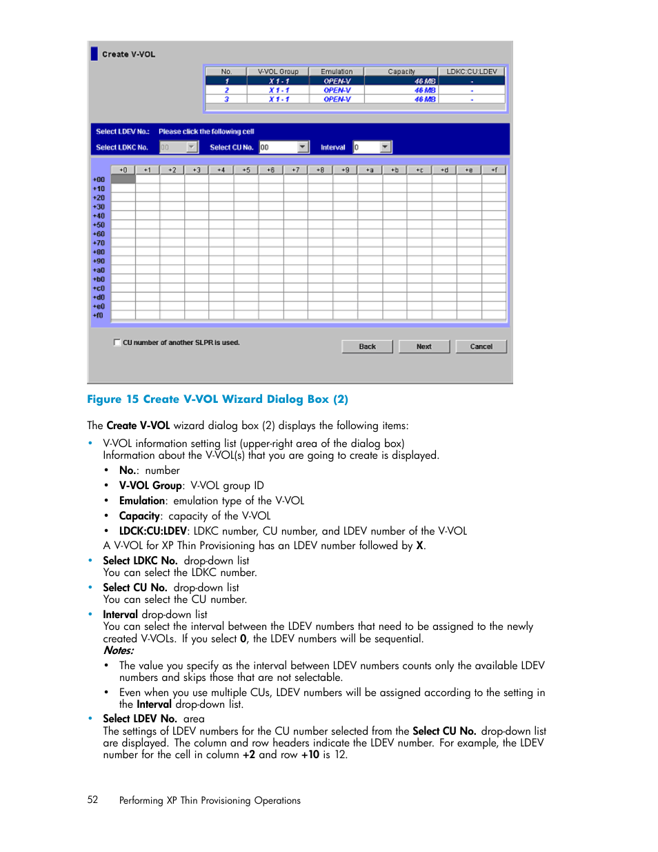 Create v-vol wizard dialog box (2), Figure 15 | HP XP20000XP24000 Disk Array User Manual | Page 52 / 66