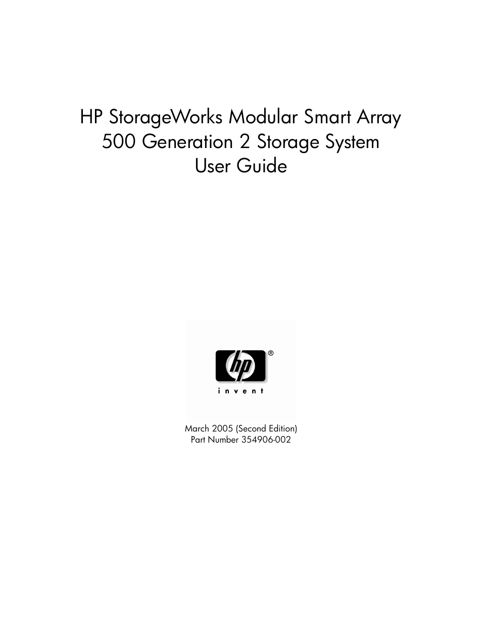 HP StorageWorks 500 G2 Modular Smart Array User Manual | 153 pages