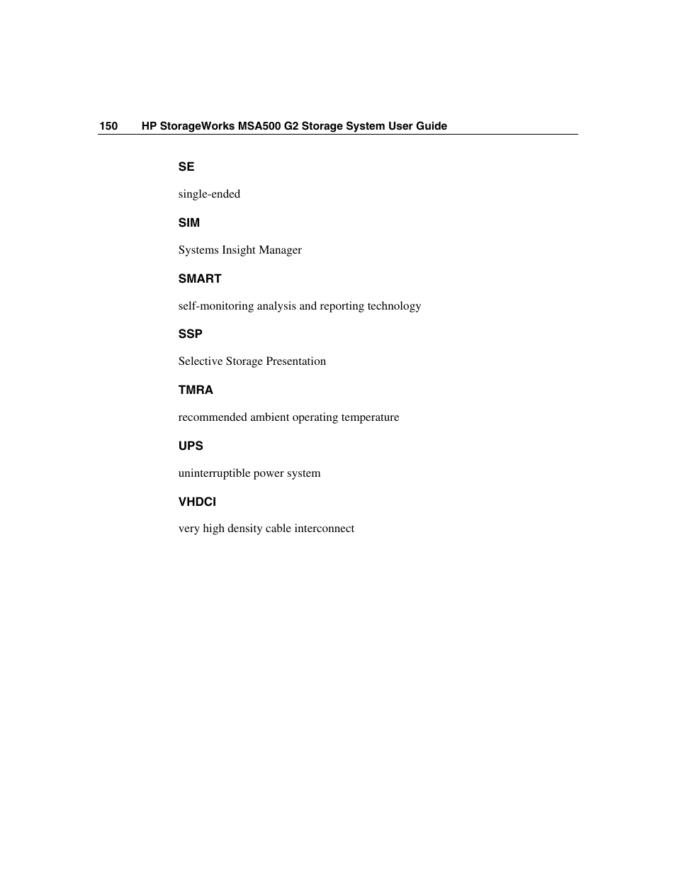 HP StorageWorks 500 G2 Modular Smart Array User Manual | Page 150 / 153