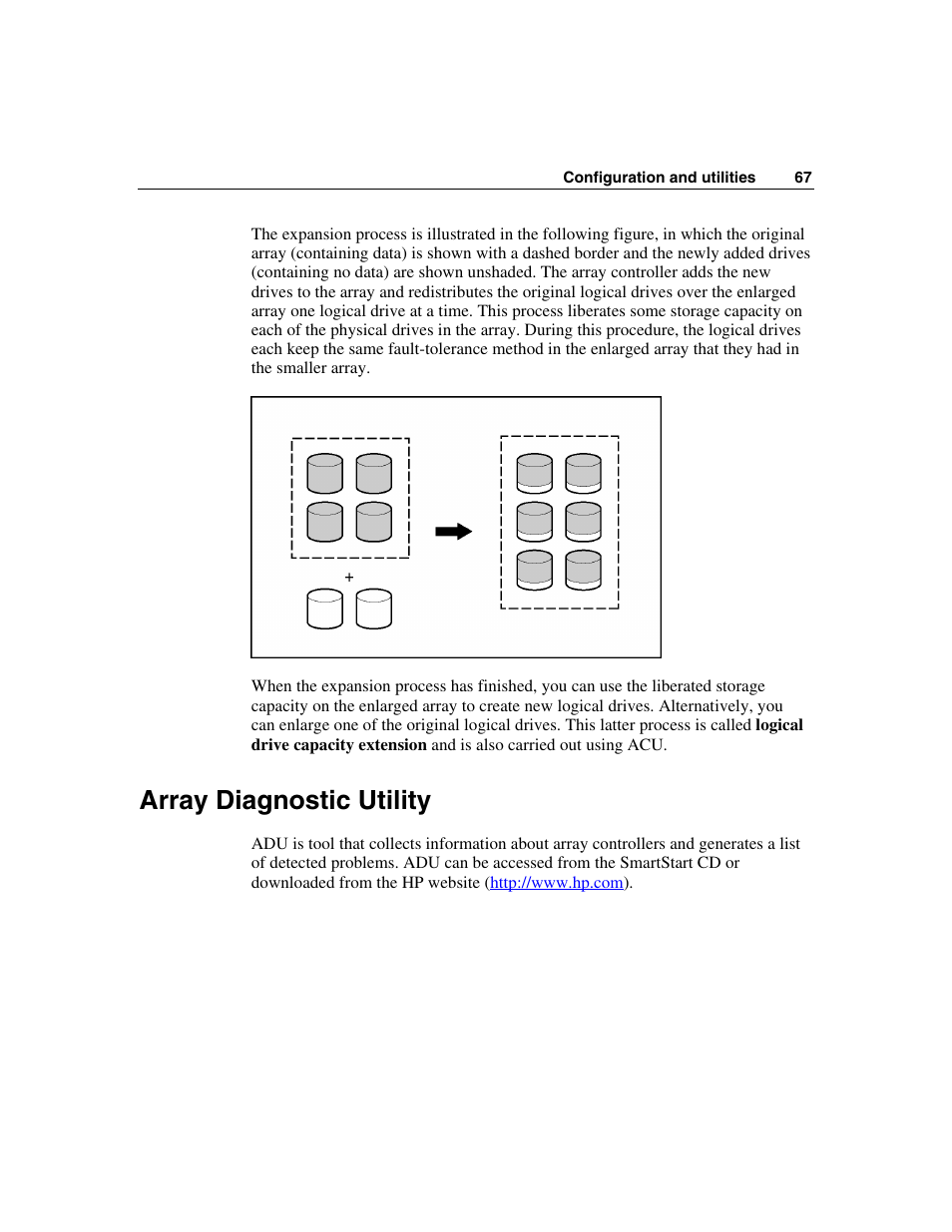 Array diagnostic utility | HP StorageWorks 500 G2 Modular Smart Array User Manual | Page 67 / 153