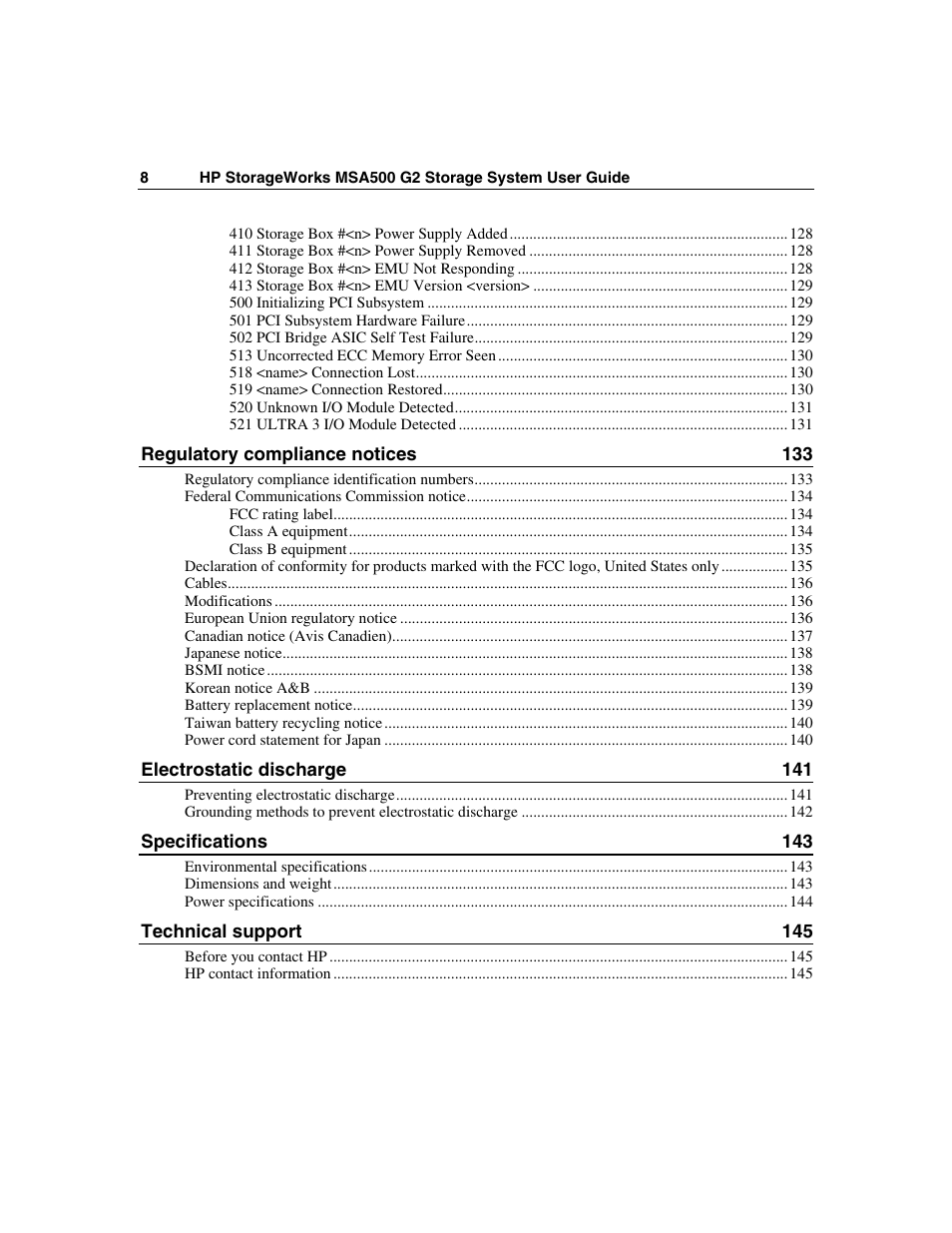 HP StorageWorks 500 G2 Modular Smart Array User Manual | Page 8 / 153