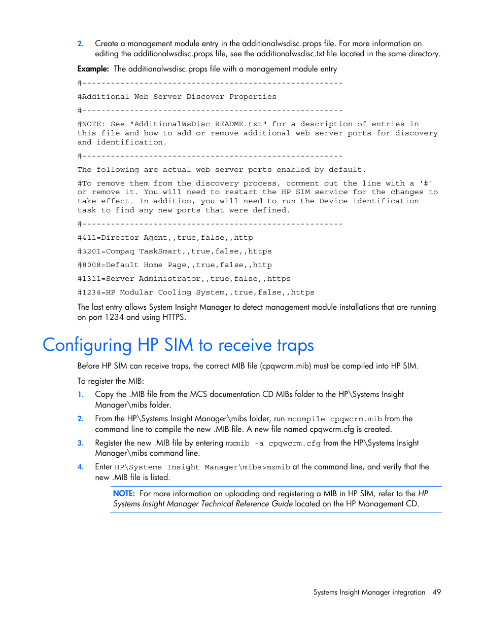 Configuring hp sim to receive traps | HP Modular Cooling System User Manual | Page 49 / 57