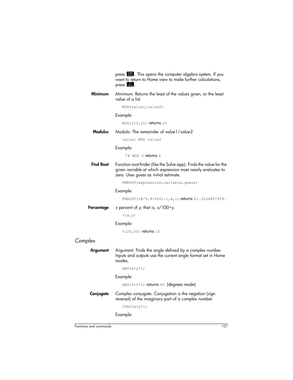 Complex | HP Prime Graphing Wireless Calculator User Manual | Page 111 / 334