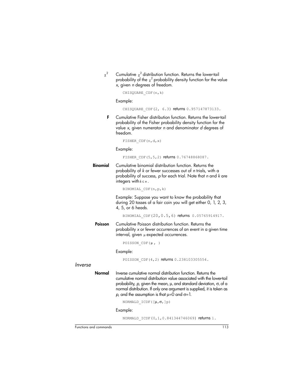 Inverse | HP Prime Graphing Wireless Calculator User Manual | Page 117 / 334