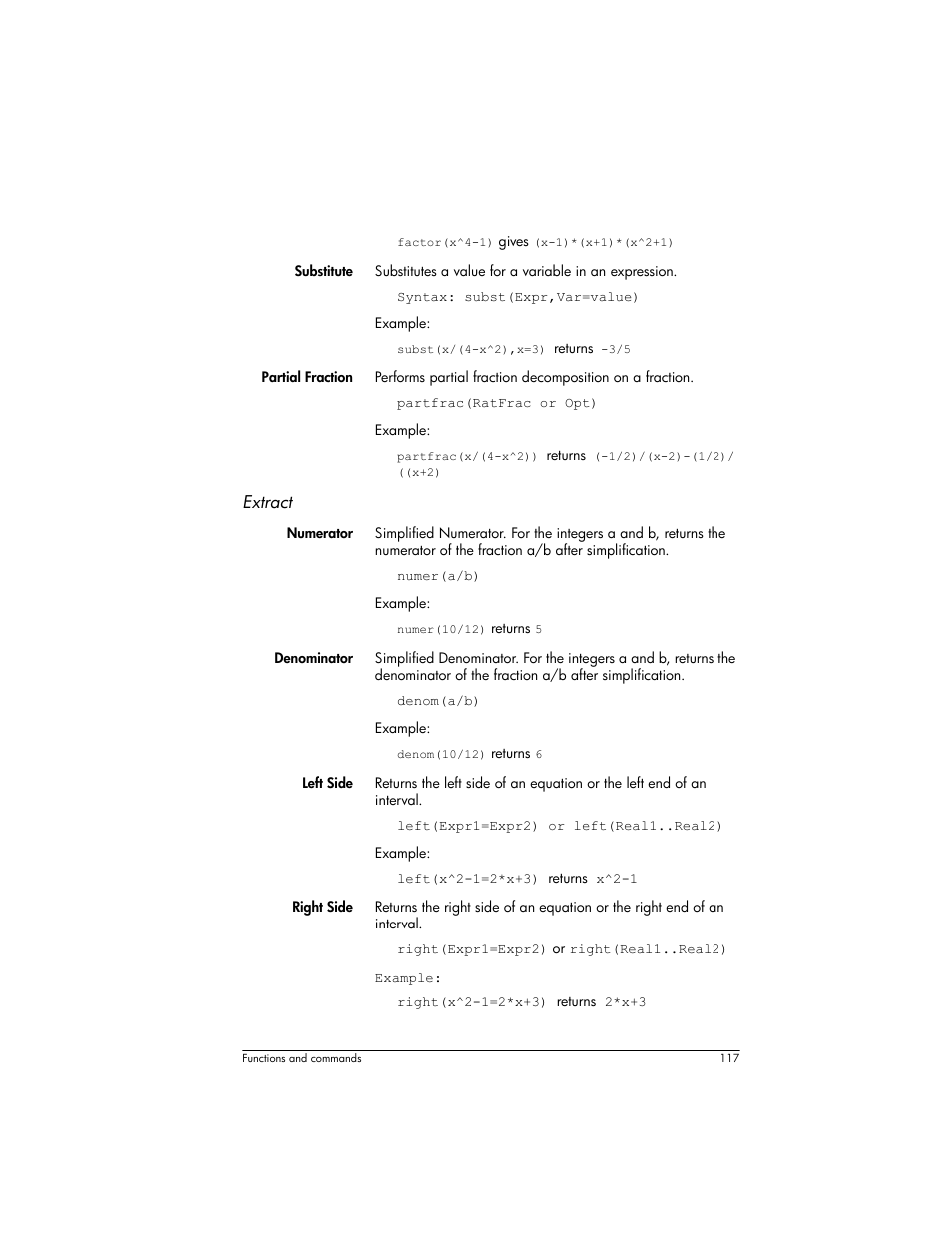 Extract | HP Prime Graphing Wireless Calculator User Manual | Page 121 / 334