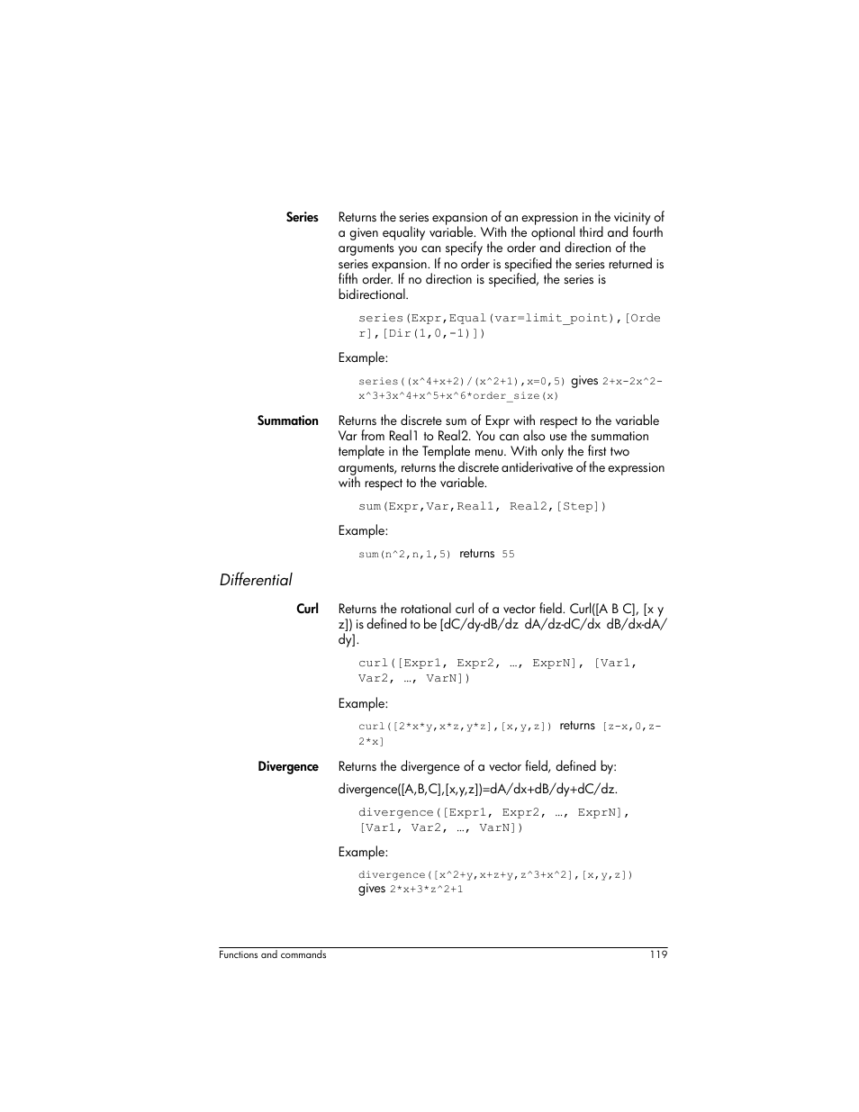 Differential | HP Prime Graphing Wireless Calculator User Manual | Page 123 / 334