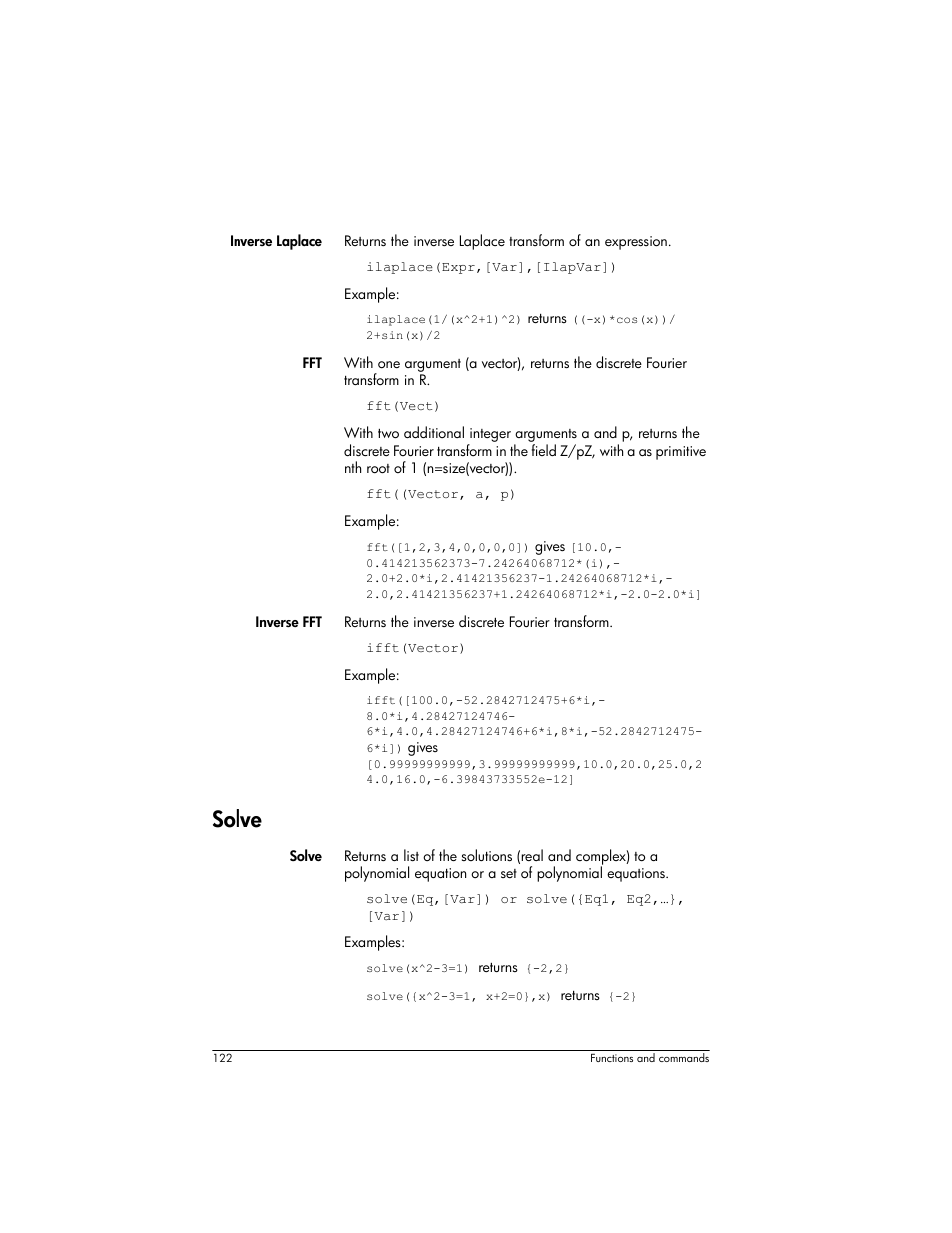 Solve | HP Prime Graphing Wireless Calculator User Manual | Page 126 / 334