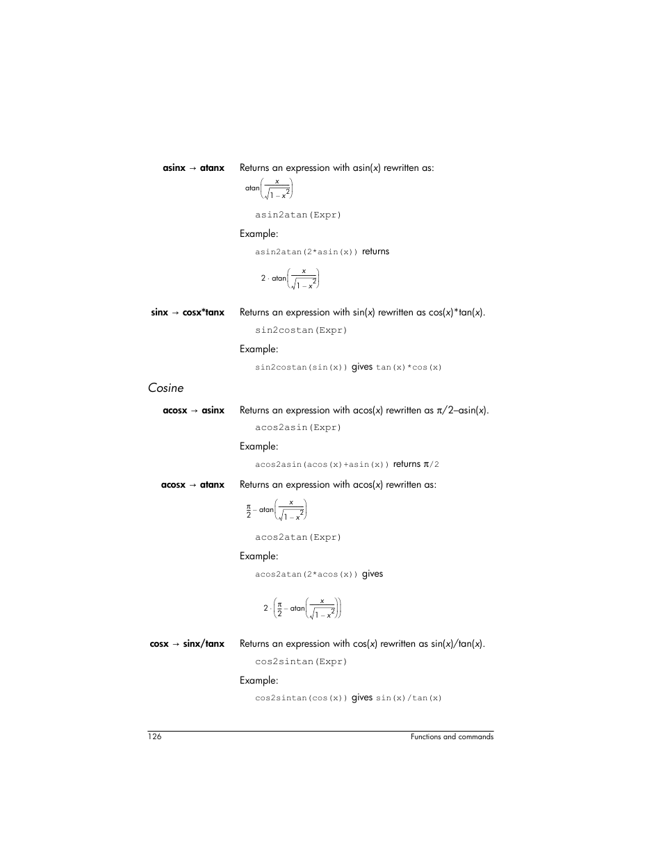 Cosine | HP Prime Graphing Wireless Calculator User Manual | Page 130 / 334