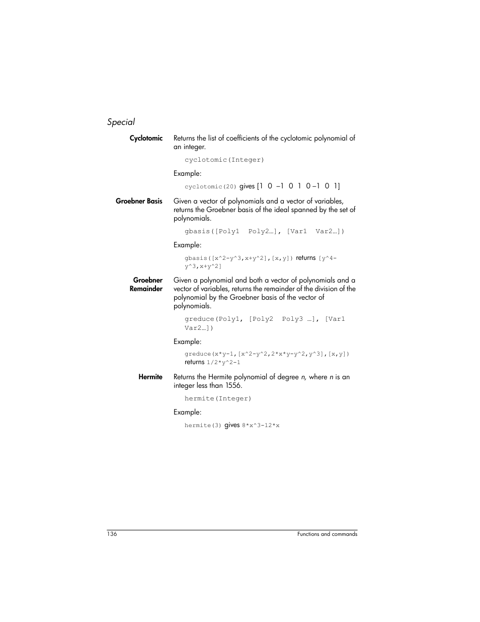 Special | HP Prime Graphing Wireless Calculator User Manual | Page 140 / 334