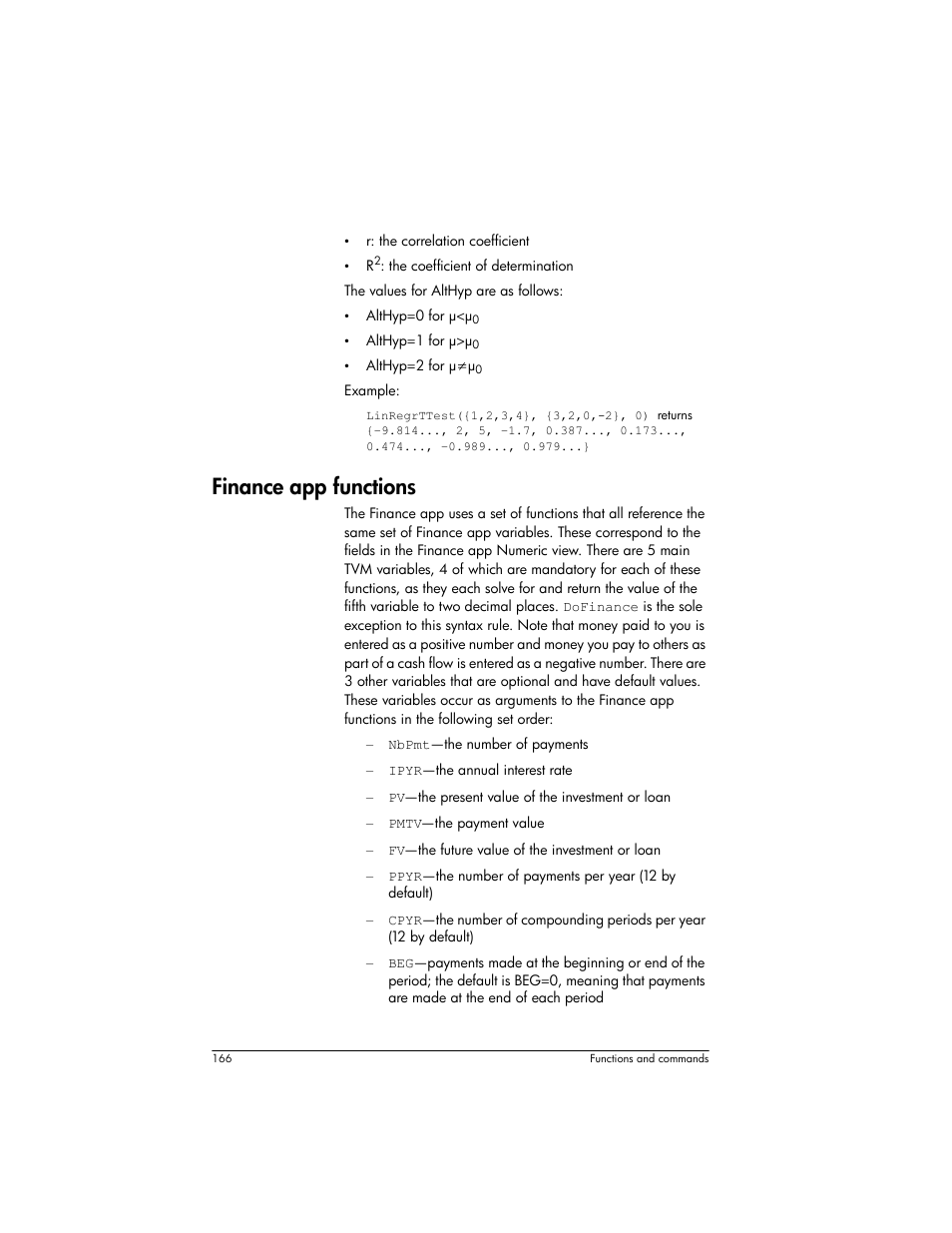 Finance app functions | HP Prime Graphing Wireless Calculator User Manual | Page 170 / 334