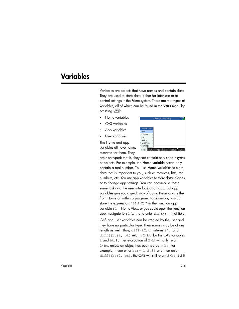 Variables, 4variables | HP Prime Graphing Wireless Calculator User Manual | Page 219 / 334