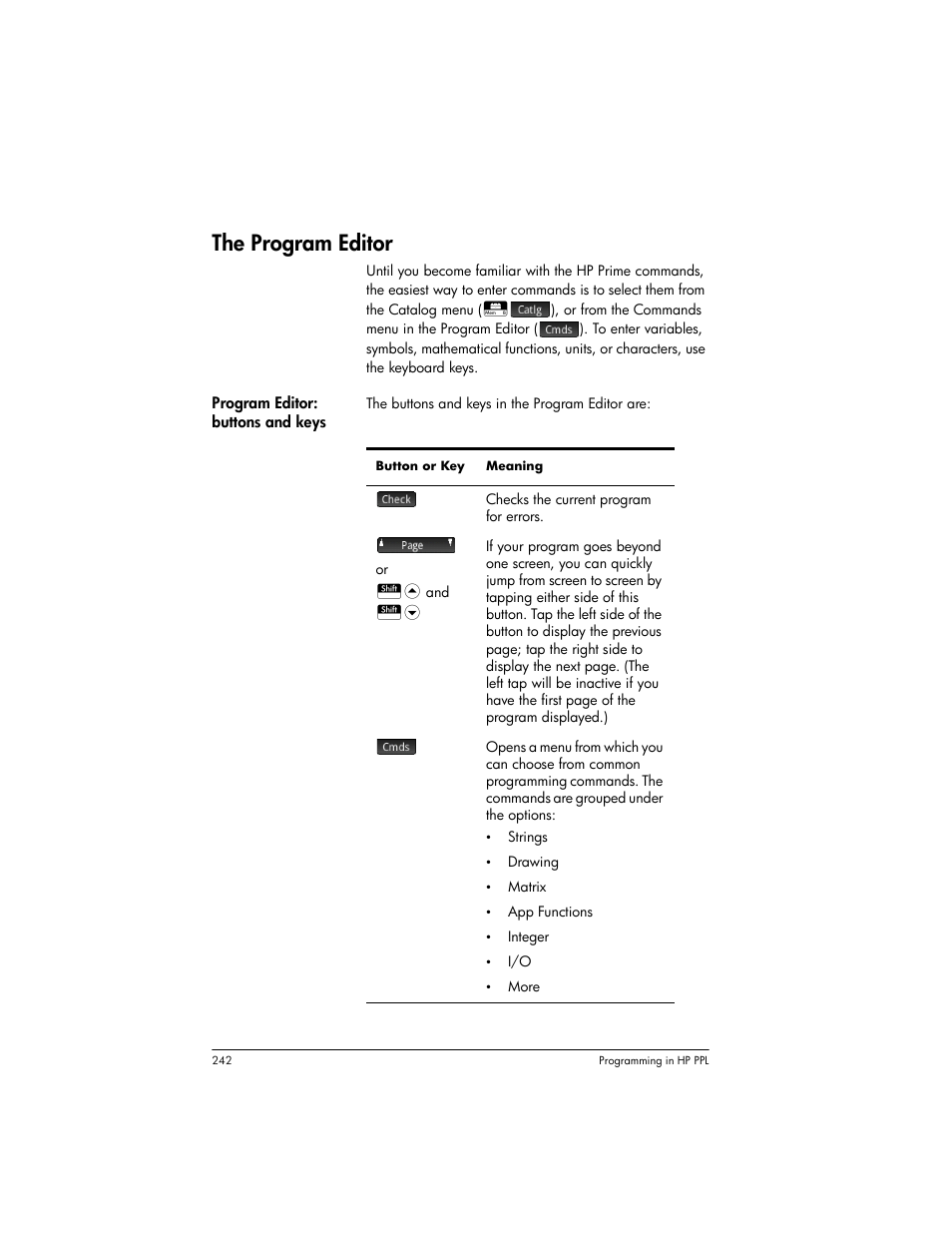 The program editor | HP Prime Graphing Wireless Calculator User Manual | Page 246 / 334