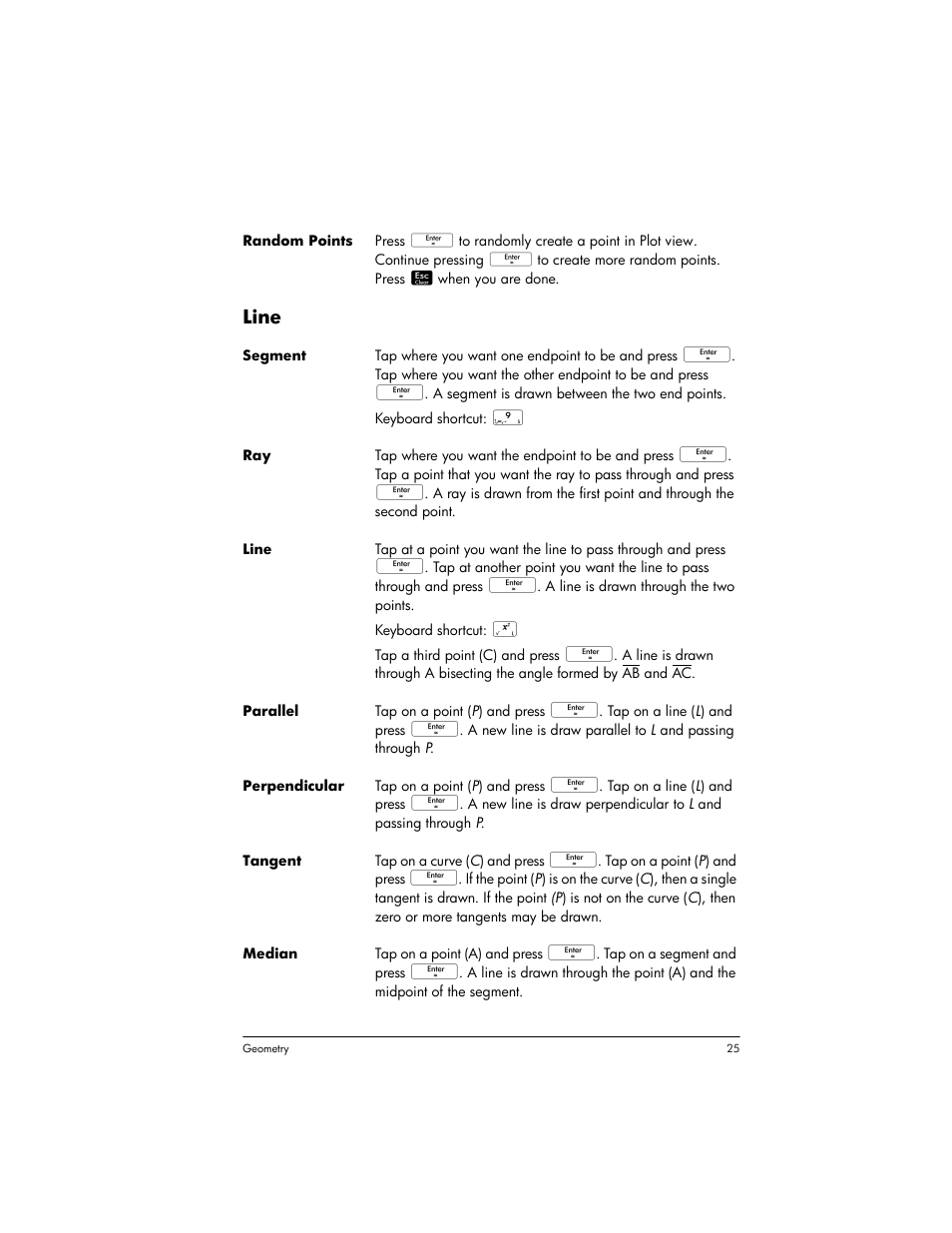 Line | HP Prime Graphing Wireless Calculator User Manual | Page 29 / 334