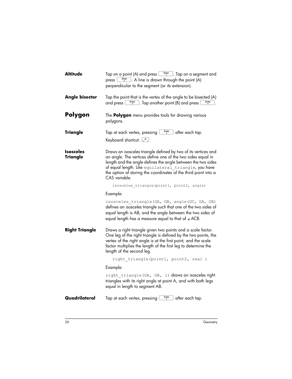 Polygon | HP Prime Graphing Wireless Calculator User Manual | Page 30 / 334