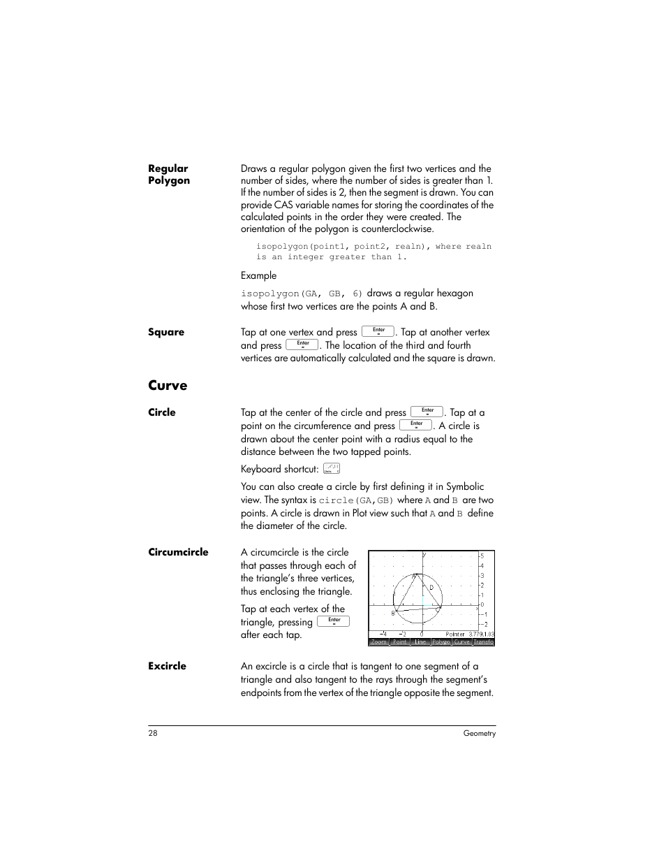 Curve | HP Prime Graphing Wireless Calculator User Manual | Page 32 / 334