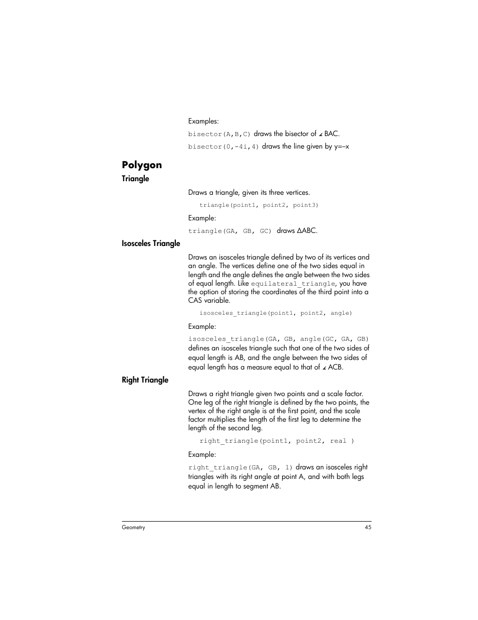 Polygon | HP Prime Graphing Wireless Calculator User Manual | Page 49 / 334