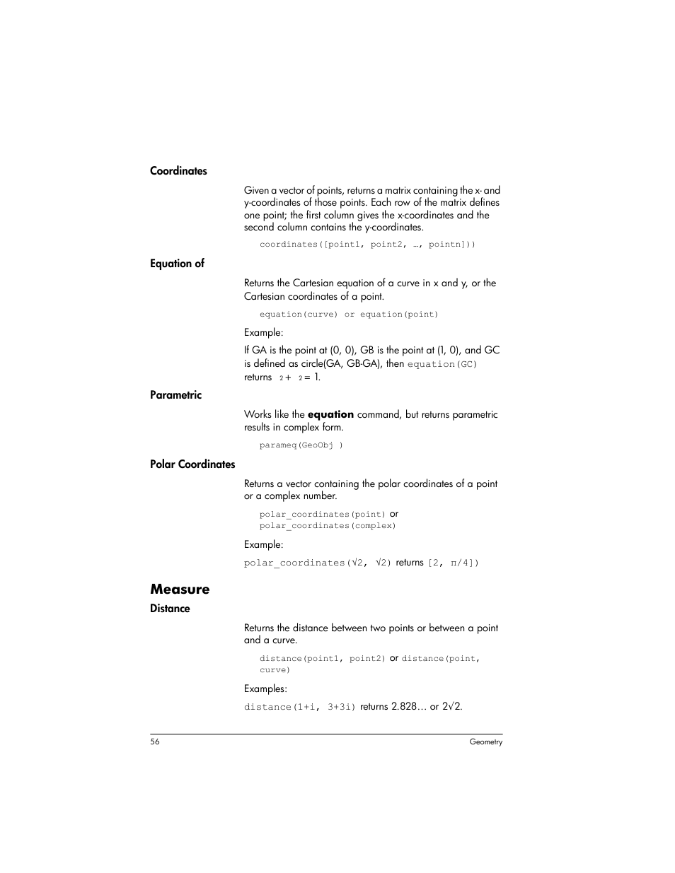 Measure | HP Prime Graphing Wireless Calculator User Manual | Page 60 / 334