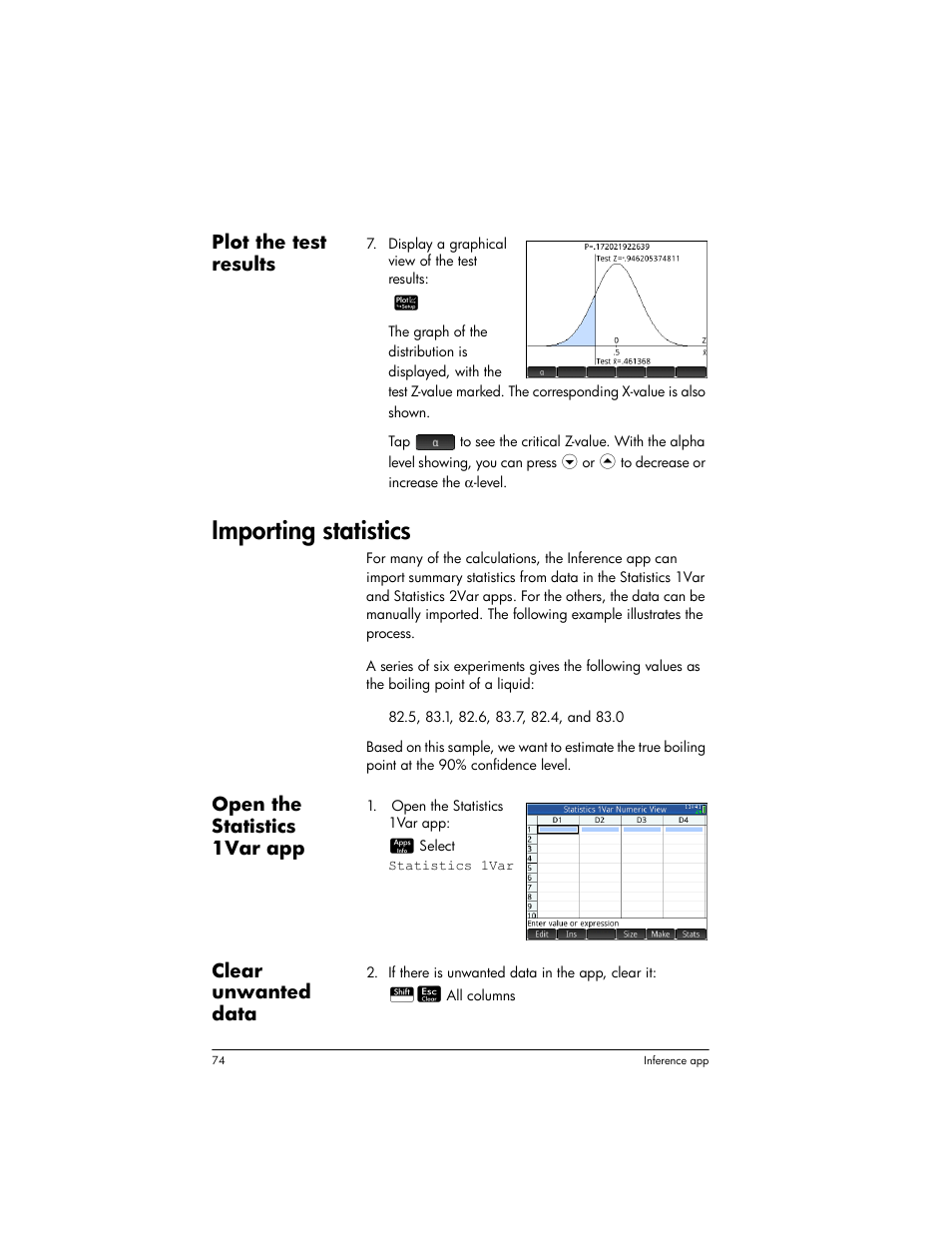 Importing statistics | HP Prime Graphing Wireless Calculator User Manual | Page 78 / 334