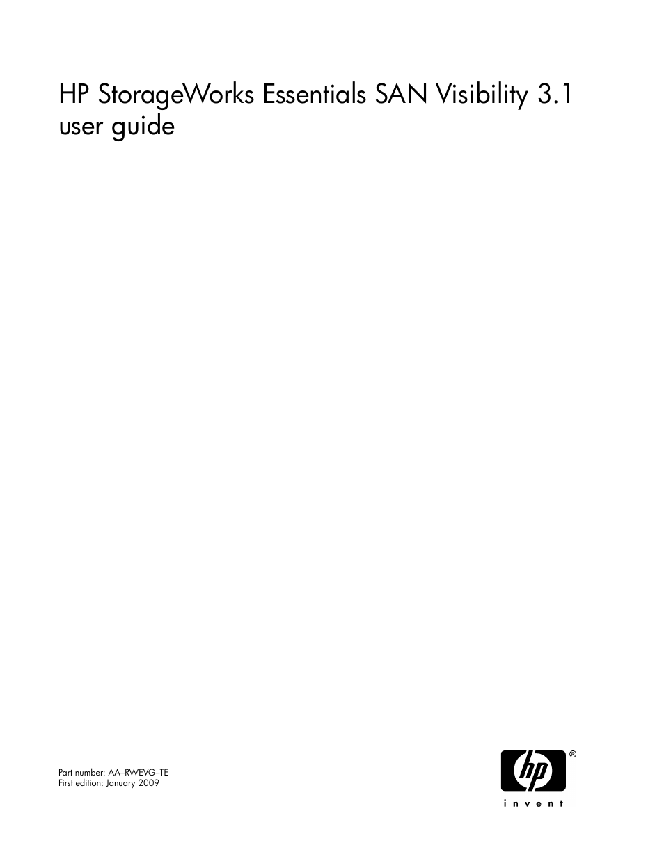 HP SAN User Manual | 45 pages