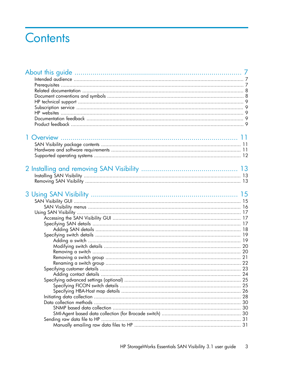 HP SAN User Manual | Page 3 / 45