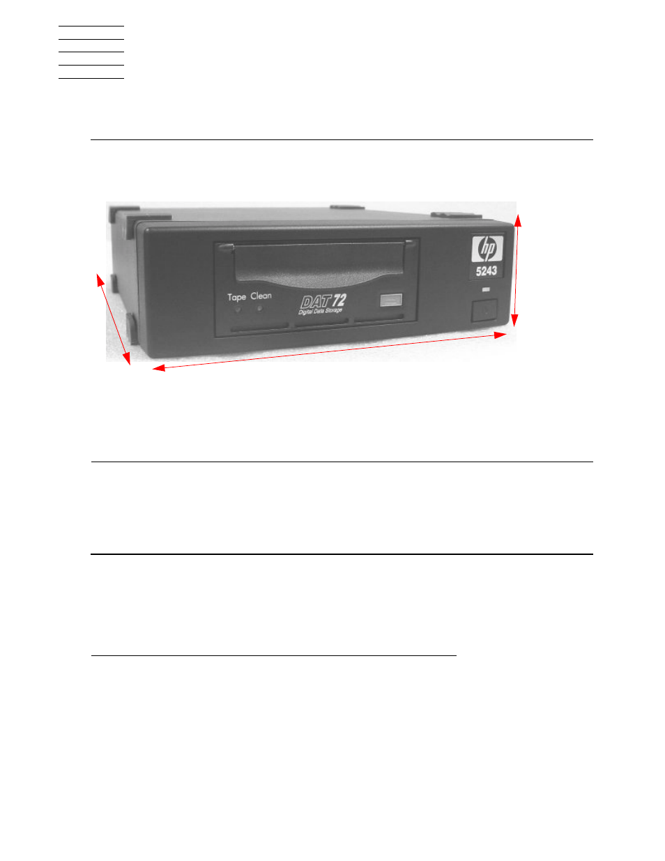 A specifications, Weight of tape drive components, A. specifications | Figure a-1, Tape drive dimensions, Table a-1, R to, Appendix a, specifications, Specifications | HP NonStop G-Series User Manual | Page 27 / 38