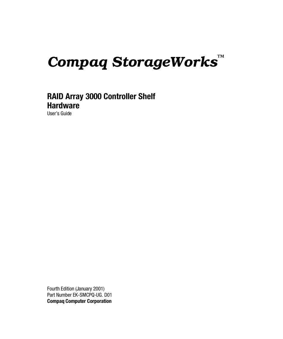 HP StorageWorks 3000 RAID Array User Manual | 112 pages