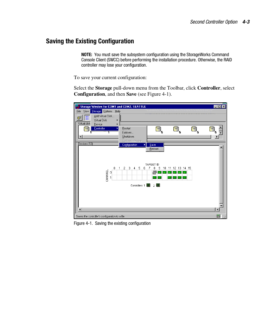 Saving the existing configuration | HP StorageWorks 3000 RAID Array User Manual | Page 101 / 112