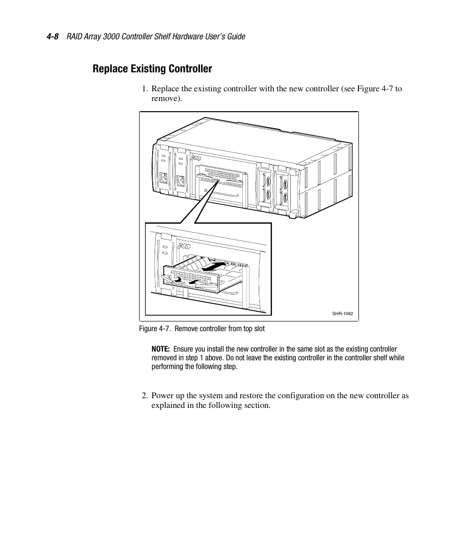 Replace existing controller | HP StorageWorks 3000 RAID Array User Manual | Page 106 / 112