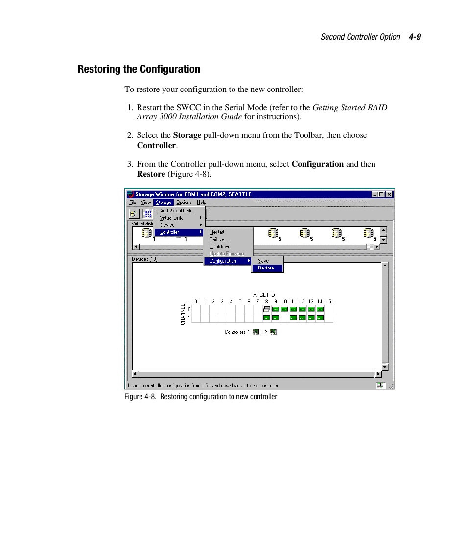 Restoring the configuration | HP StorageWorks 3000 RAID Array User Manual | Page 107 / 112