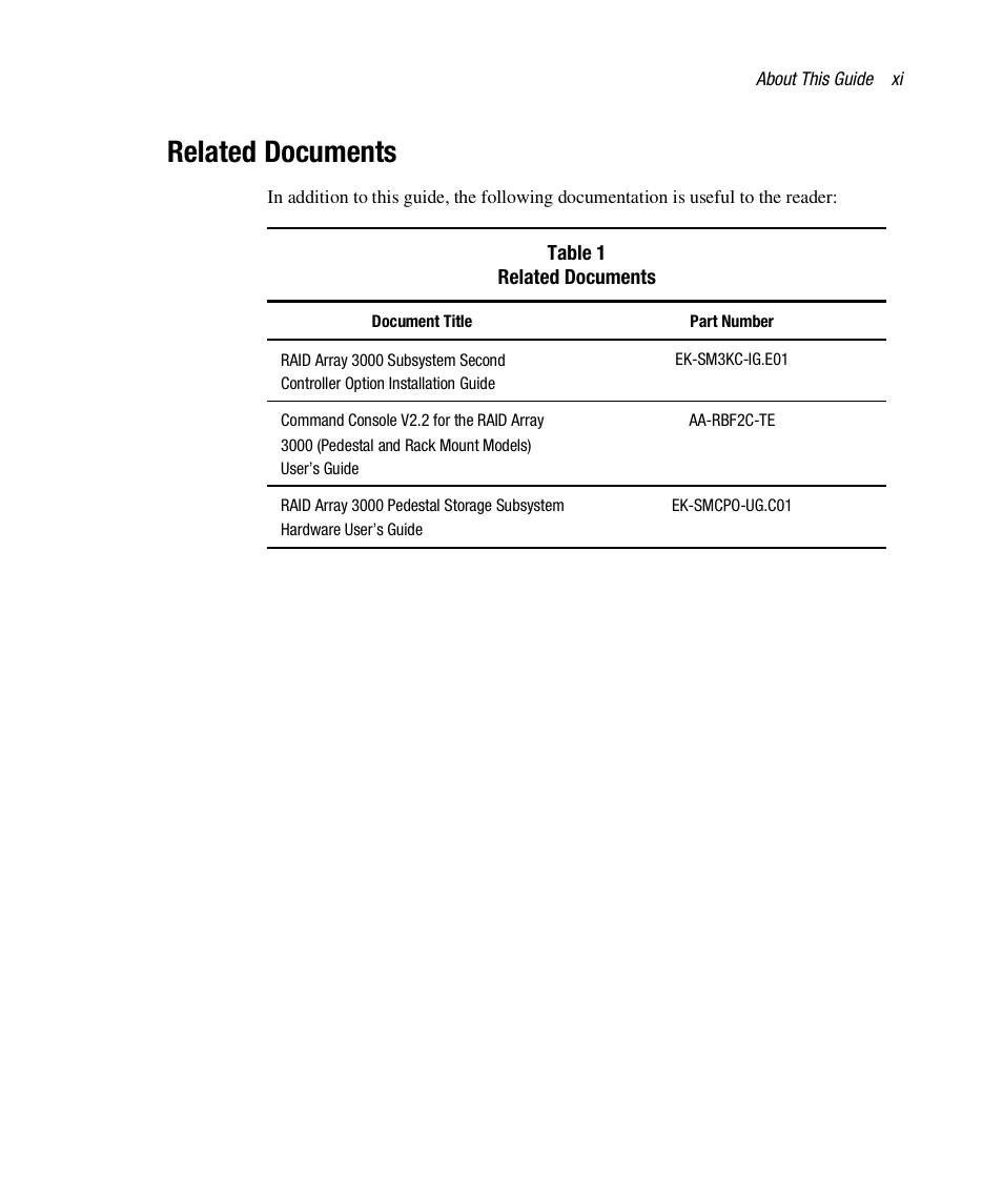 Related documents | HP StorageWorks 3000 RAID Array User Manual | Page 11 / 112