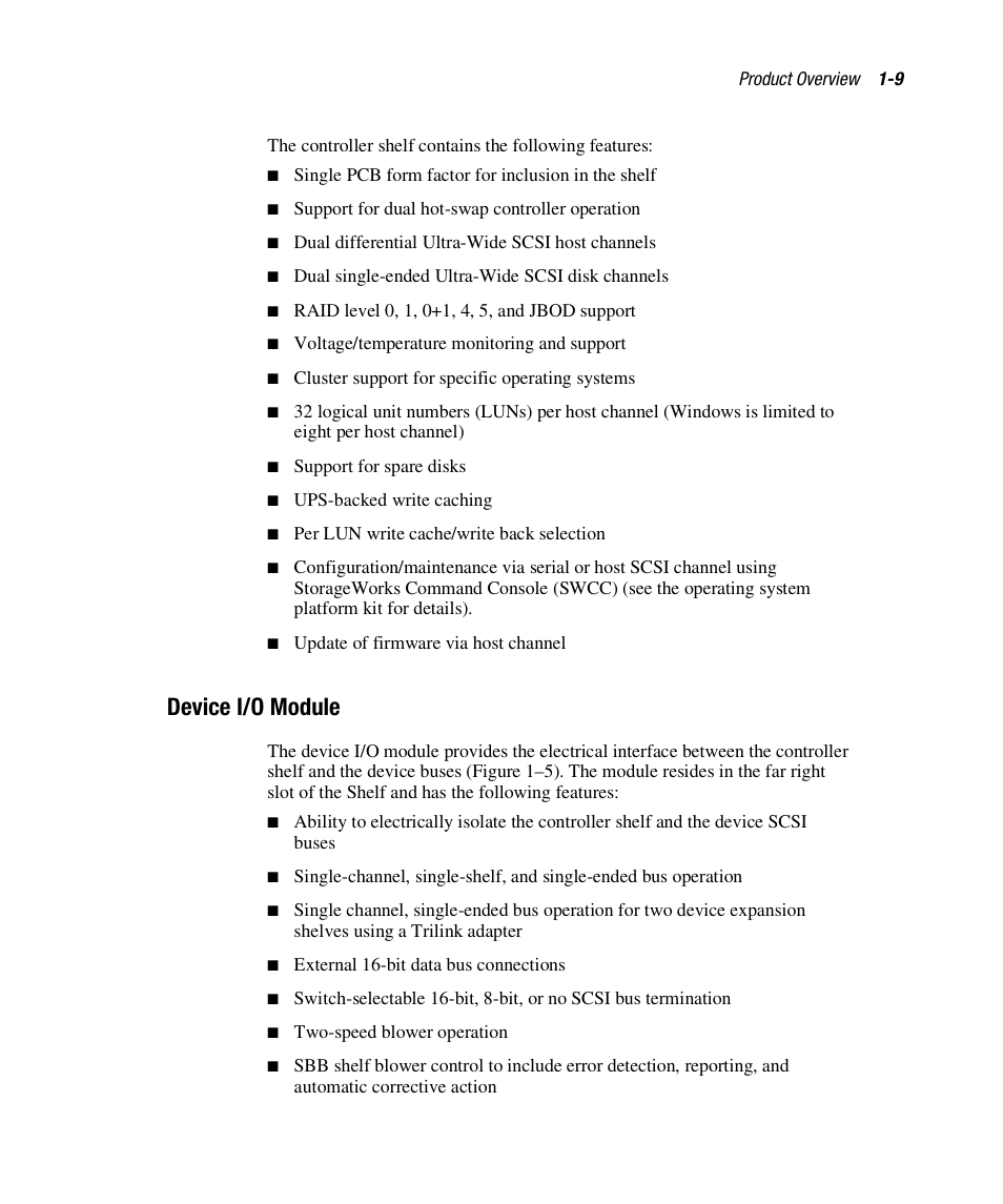 Device i/o module | HP StorageWorks 3000 RAID Array User Manual | Page 25 / 112