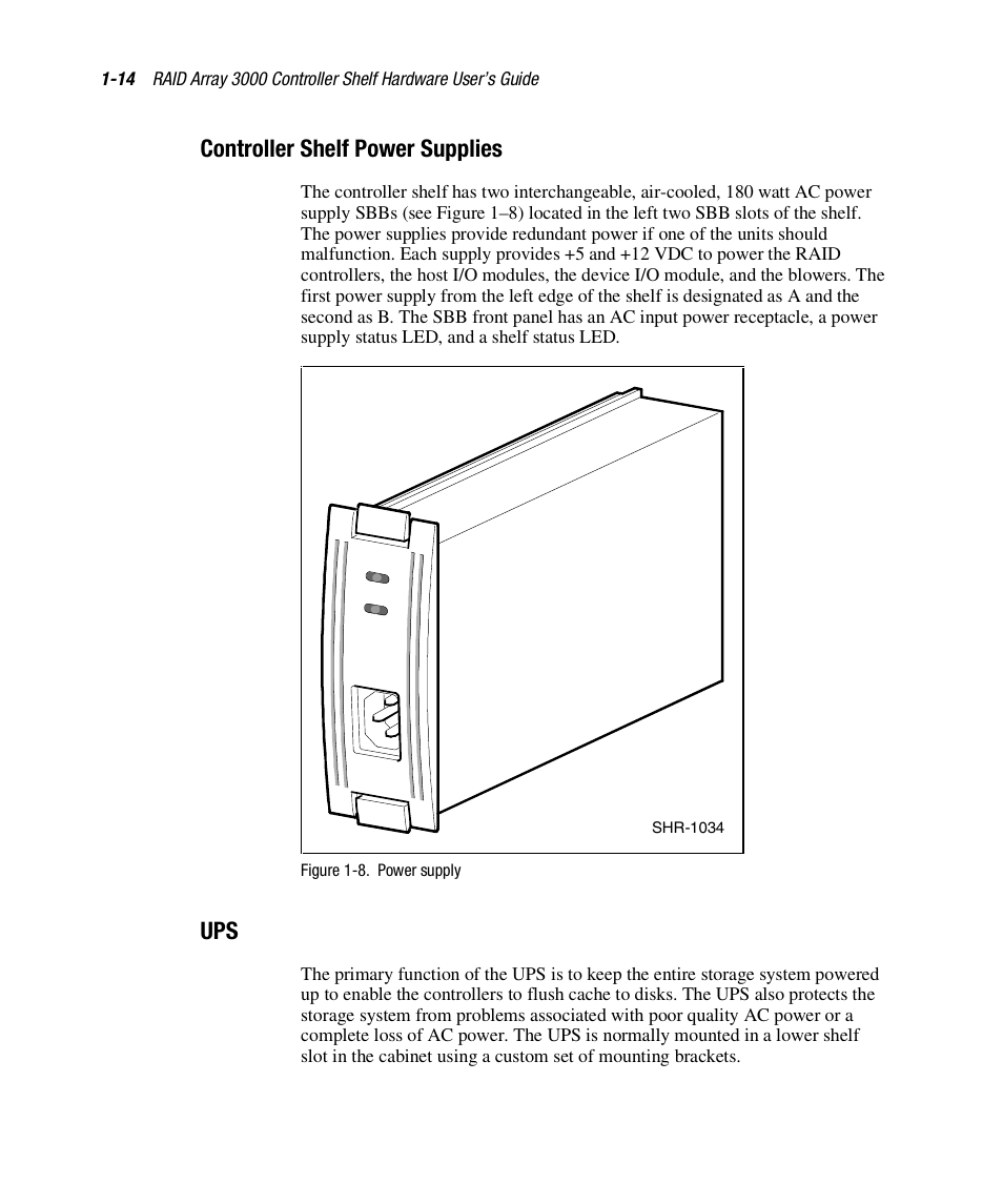 Controller shelf power supplies | HP StorageWorks 3000 RAID Array User Manual | Page 30 / 112