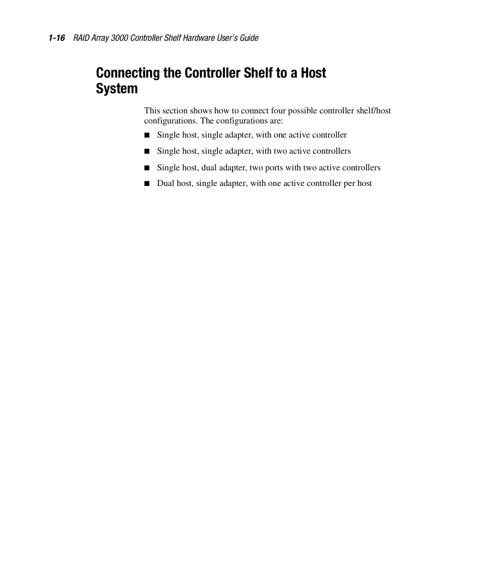 Connecting the controller shelf to a host system | HP StorageWorks 3000 RAID Array User Manual | Page 32 / 112