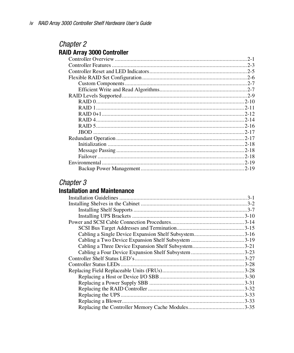 Chapter 2, Chapter 3 | HP StorageWorks 3000 RAID Array User Manual | Page 4 / 112