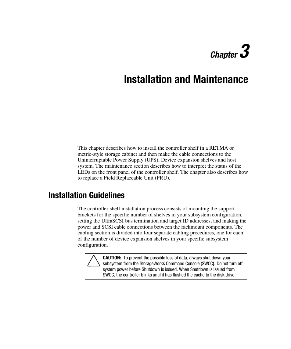 Installation and maintenance | HP StorageWorks 3000 RAID Array User Manual | Page 63 / 112