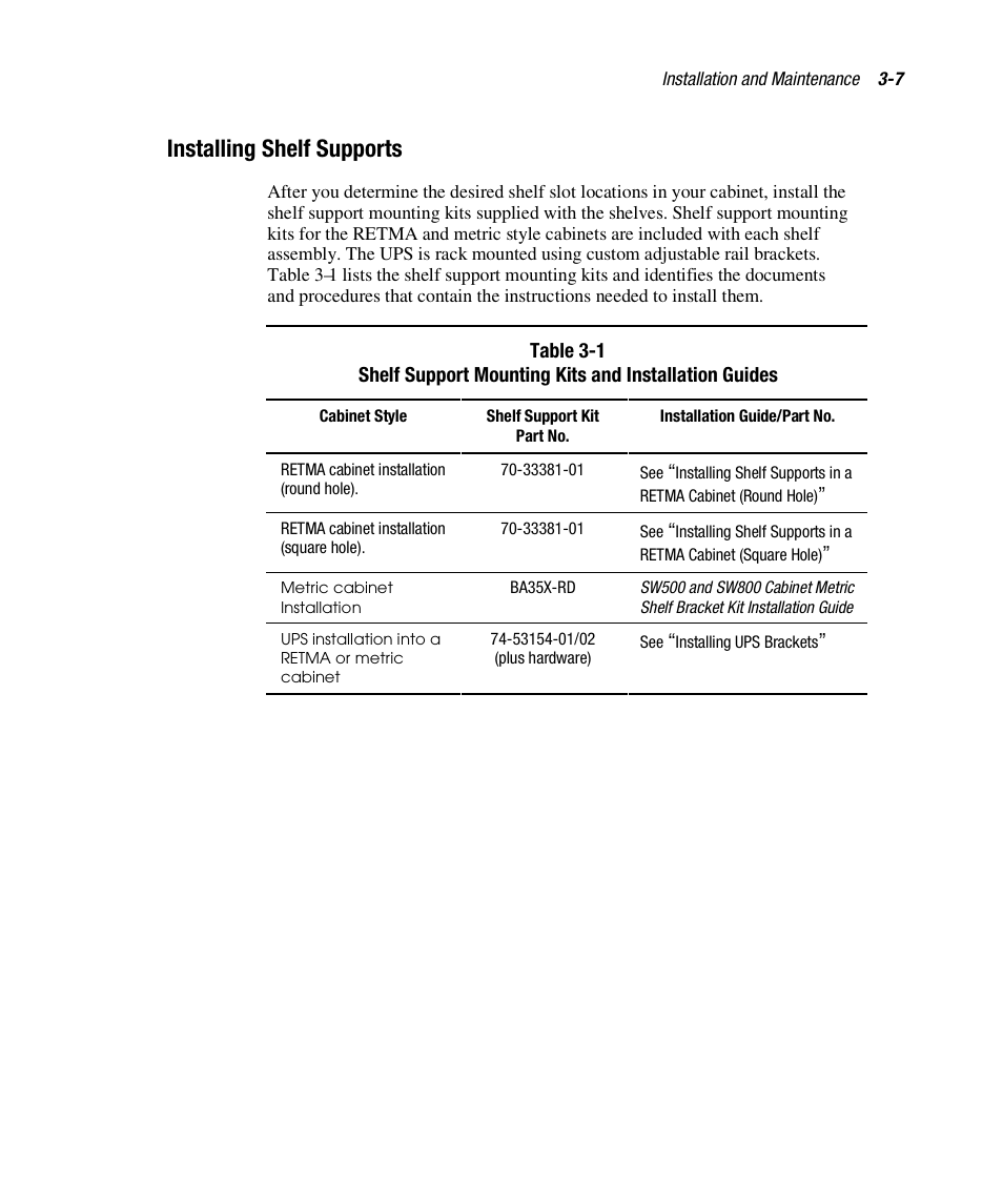 Installing shelf supports | HP StorageWorks 3000 RAID Array User Manual | Page 69 / 112