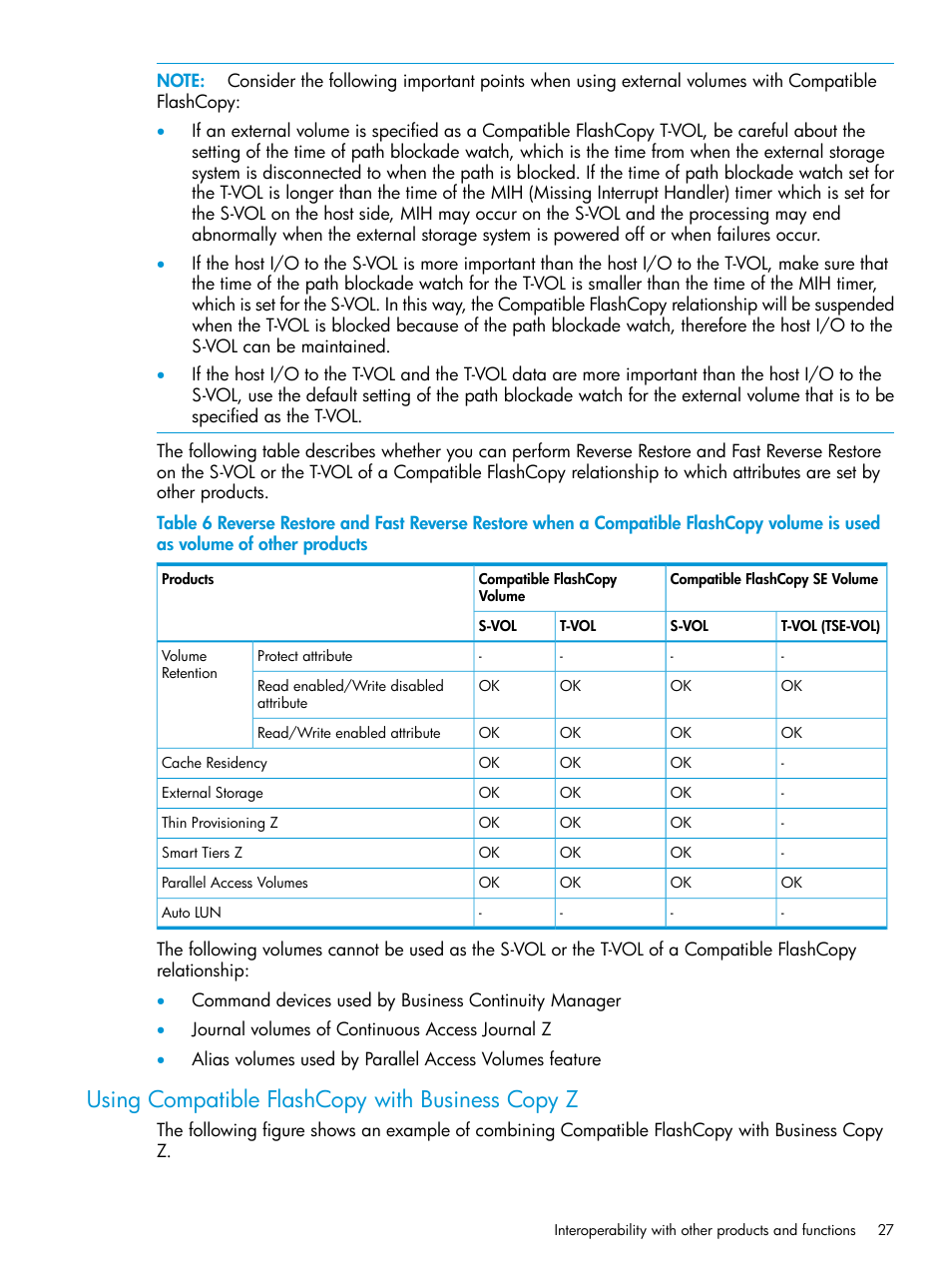 Using compatible flashcopy with business copy z | HP XP7 Storage User Manual | Page 27 / 123