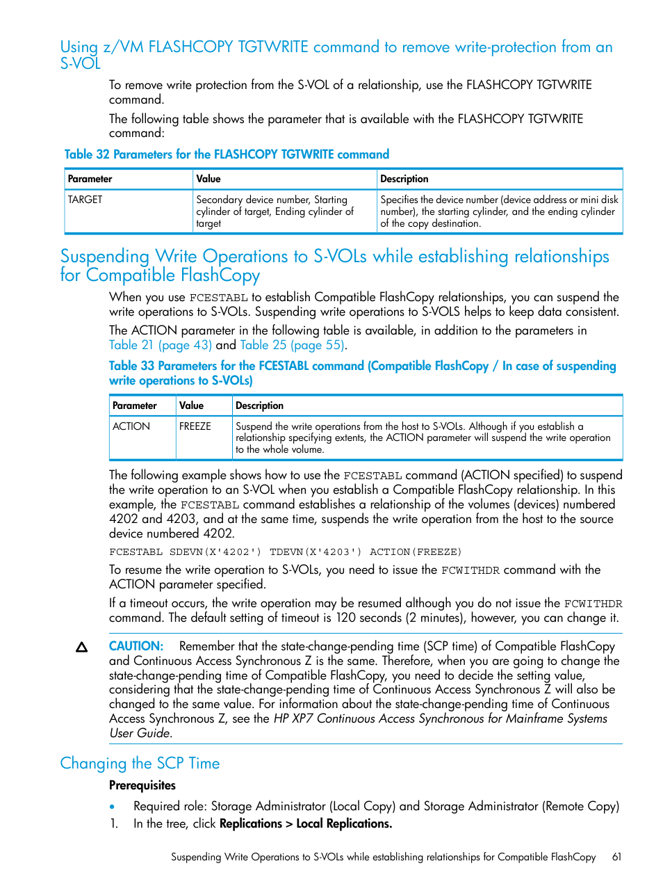 Changing the scp time | HP XP7 Storage User Manual | Page 61 / 123