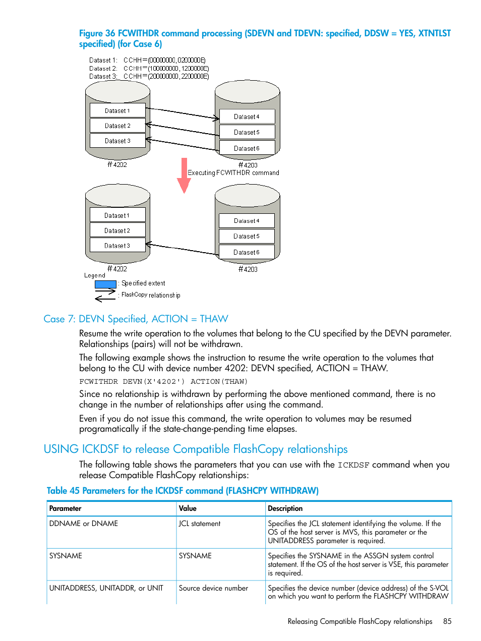 Case 7: devn specified, action = thaw | HP XP7 Storage User Manual | Page 85 / 123