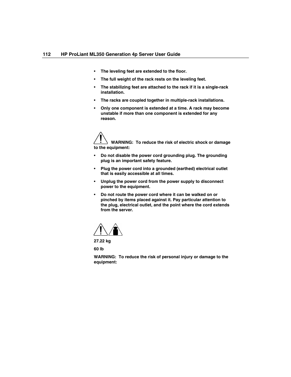 HP ProLiant ML350 G4 Server User Manual | Page 112 / 156