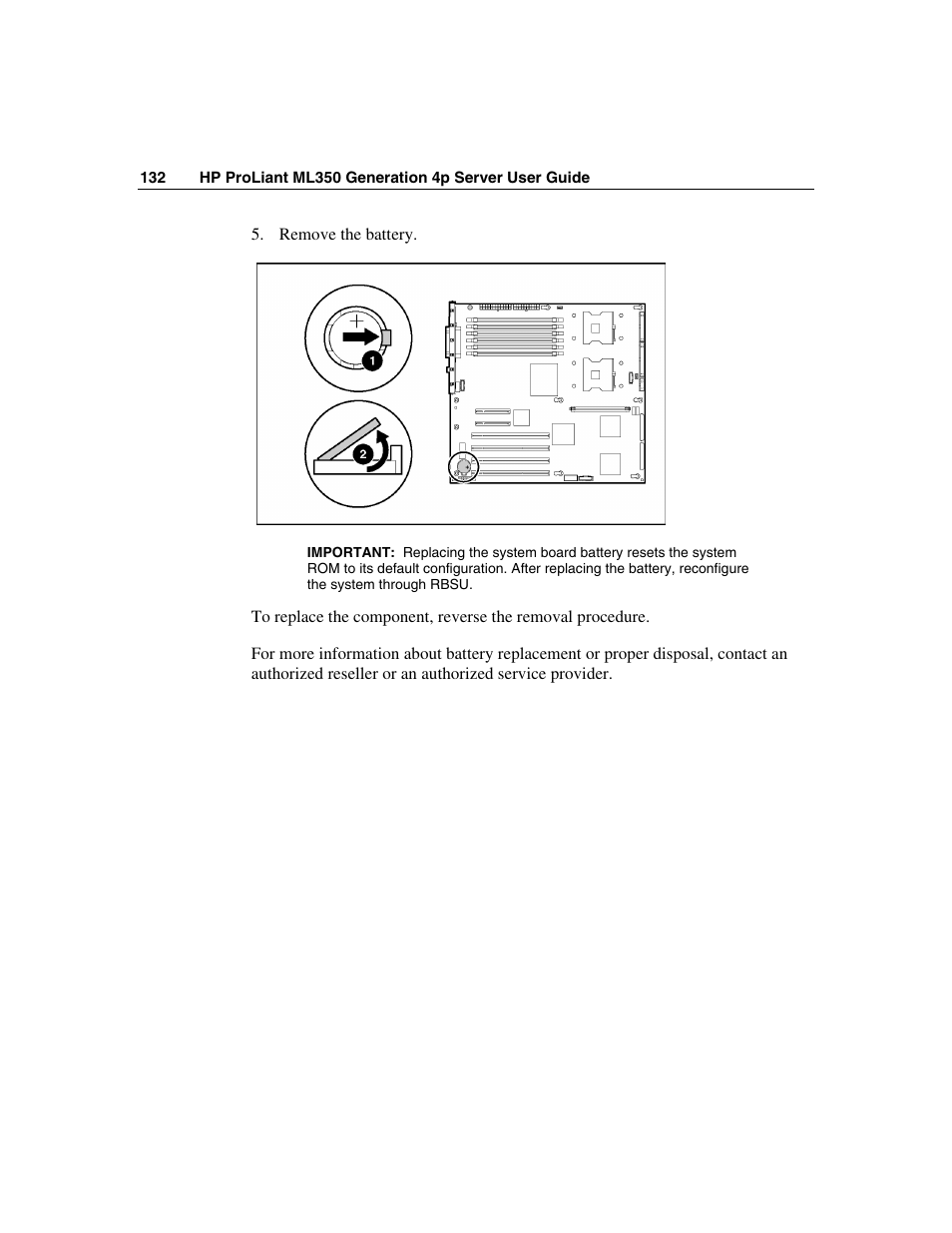 HP ProLiant ML350 G4 Server User Manual | Page 132 / 156