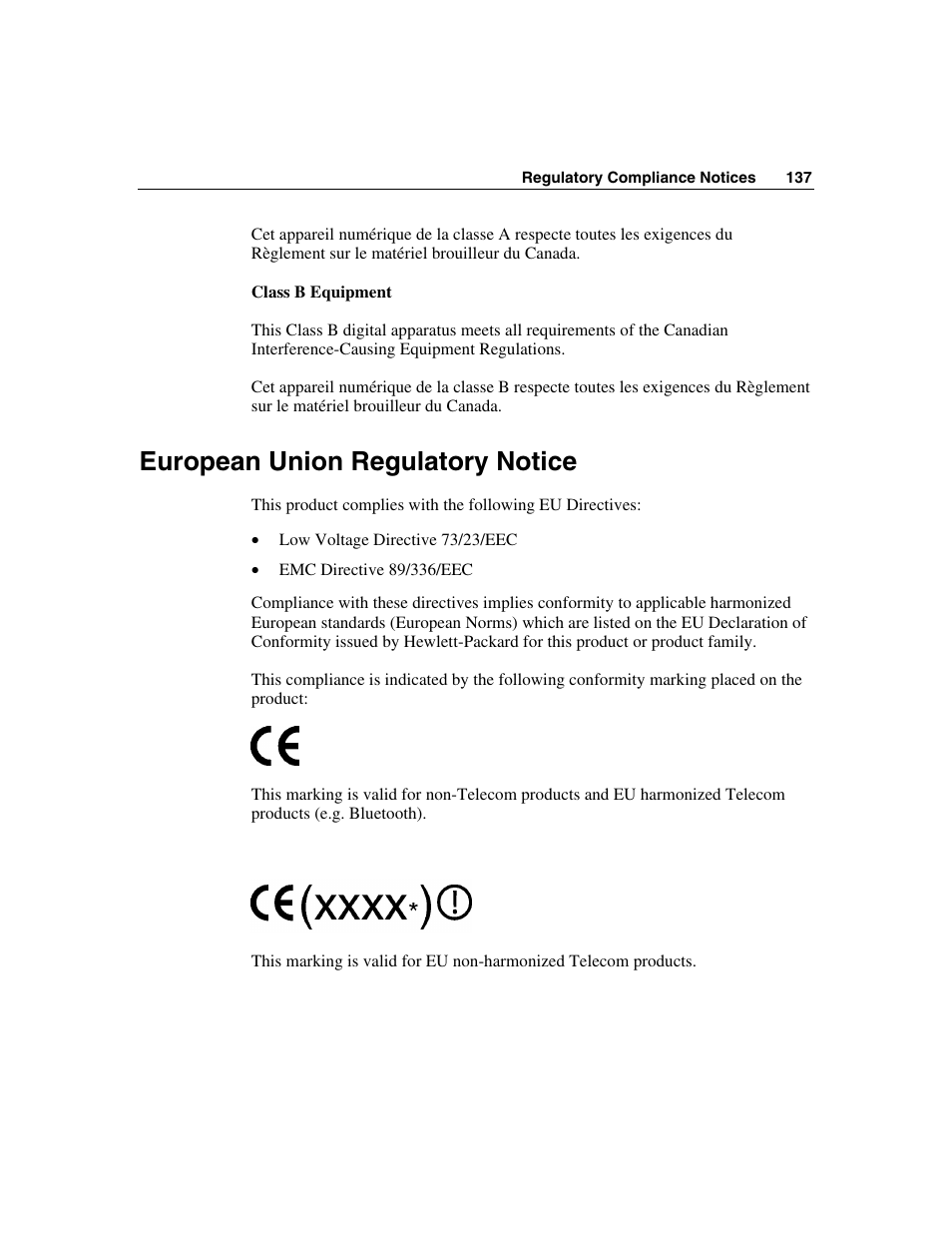 European union regulatory notice | HP ProLiant ML350 G4 Server User Manual | Page 137 / 156