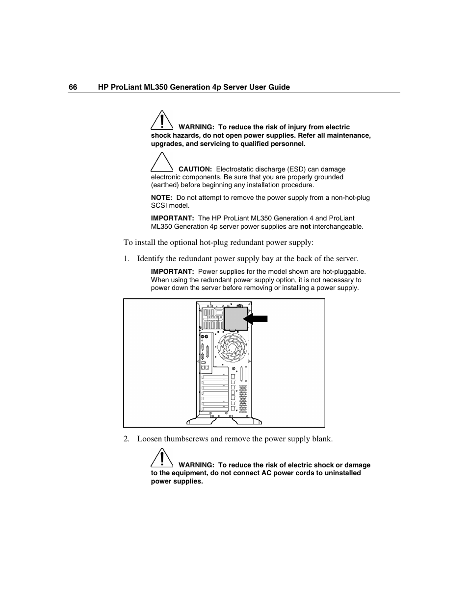 HP ProLiant ML350 G4 Server User Manual | Page 66 / 156