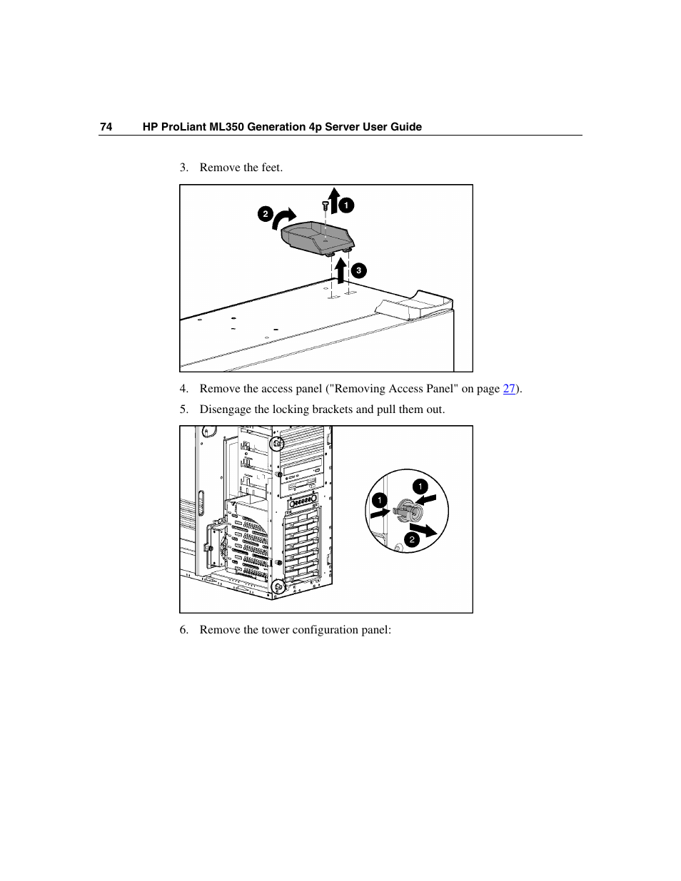 HP ProLiant ML350 G4 Server User Manual | Page 74 / 156