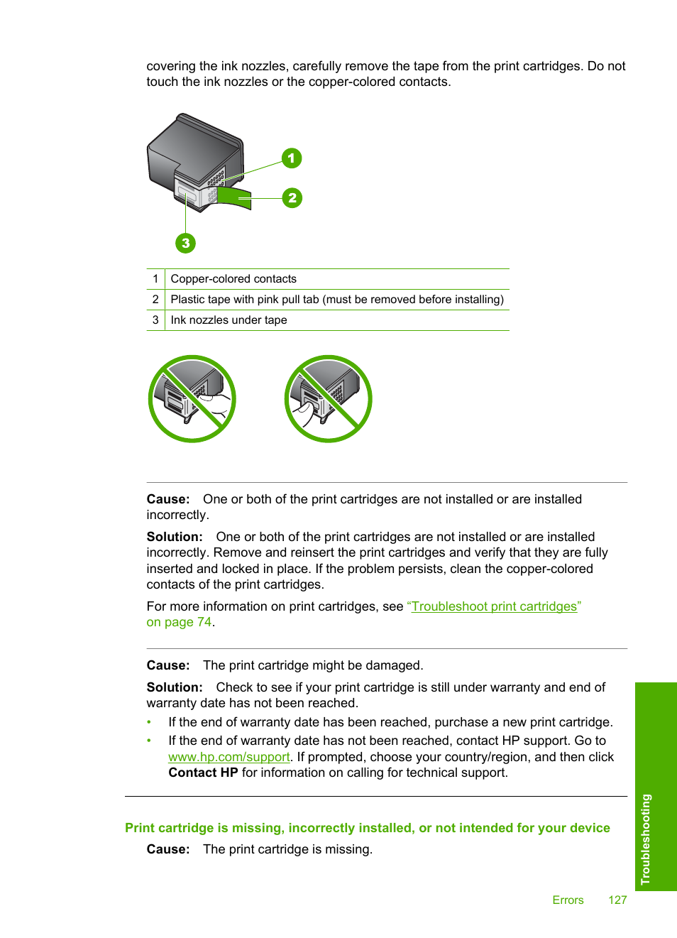 HP Photosmart D5345 Printer User Manual | Page 128 / 149