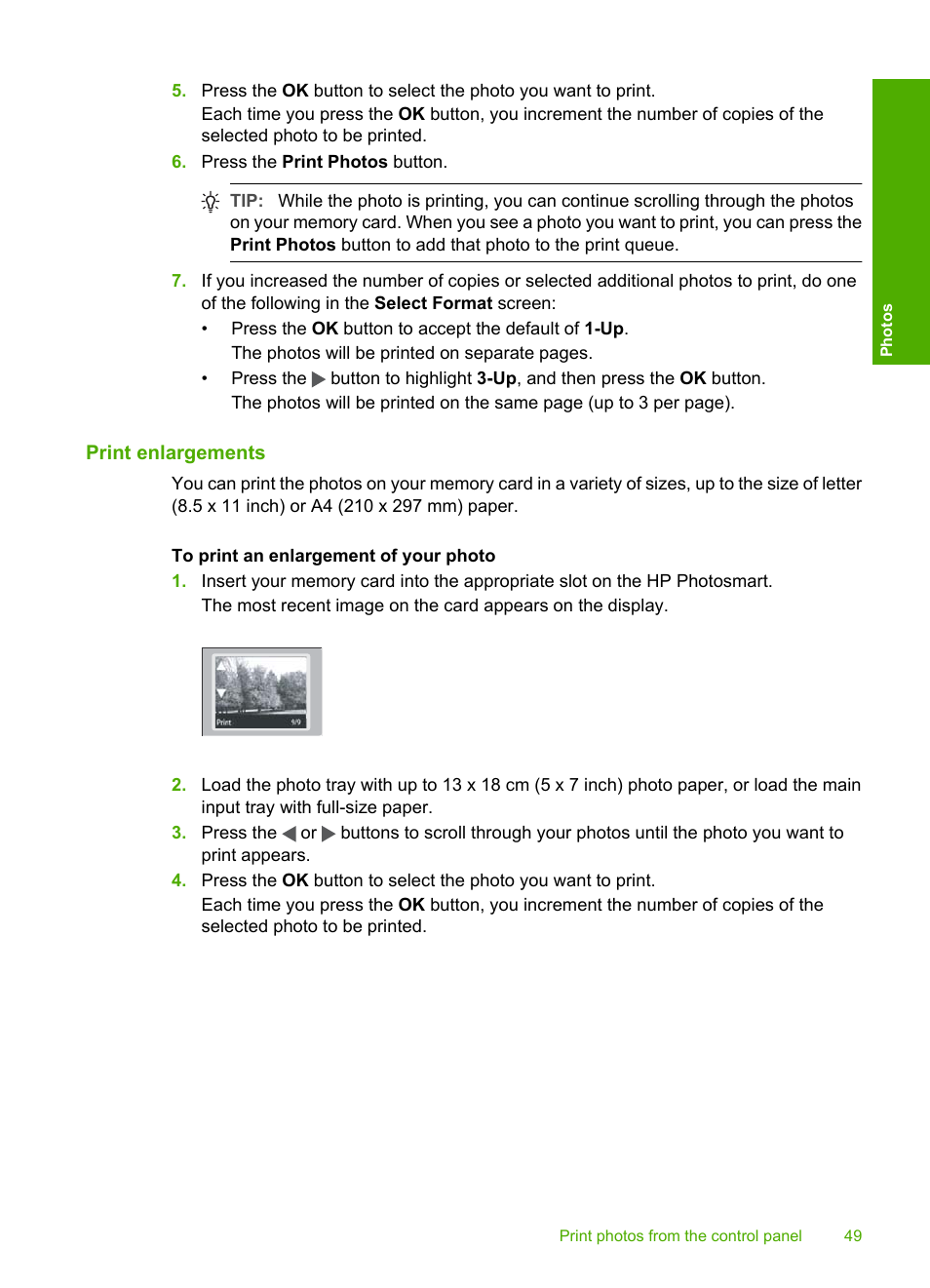 Print enlargements | HP Photosmart D5345 Printer User Manual | Page 50 / 149