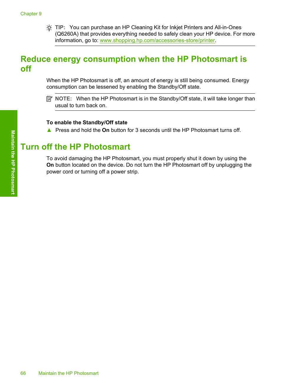 Turn off the hp photosmart | HP Photosmart D5345 Printer User Manual | Page 67 / 149